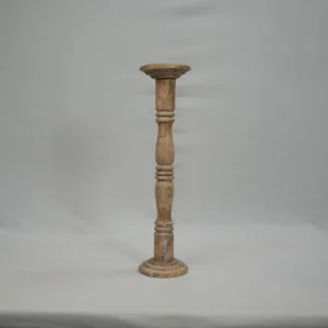 White Distressed Finish Candle Pillar