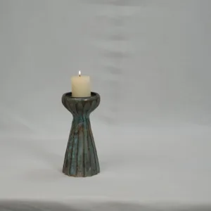 Candle stand fluted golden Brown