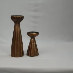 Candle stand fluted golden Brown 2