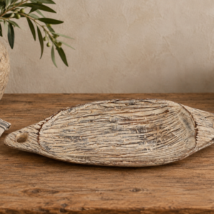 White distressed nut platter